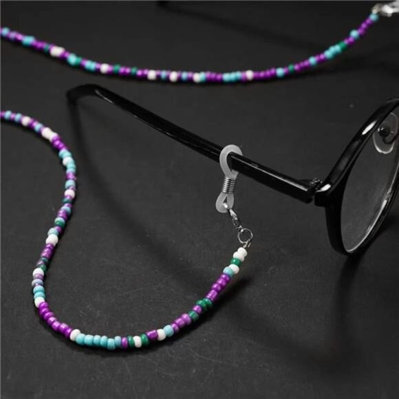 8 Pcs Beaded Eyeglass Chains for Women & Girls, Multifunction Colorful Mask - Picture 2 of 7